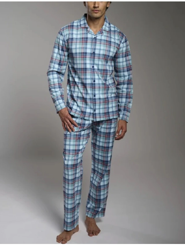 PIJAMA HOMBRE ABIERTO 100% ALGODON MUYDEMI