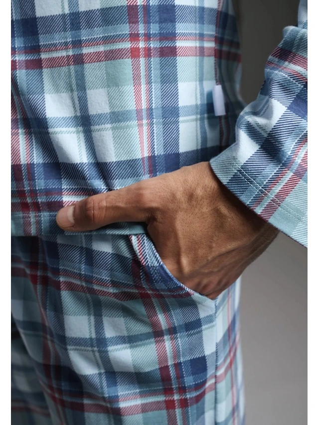 PIJAMA HOMBRE ABIERTO 100% ALGODON MUYDEMI
